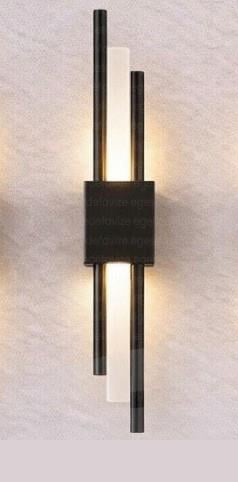 Ledli Avize  Modern Siyah LED Duvar Apliği | Dekoratif Metal LED Aplik Modeli Modern Siyah LED Linear Duvar Apliği 