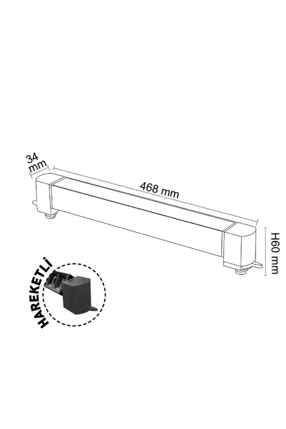 Ray Armatürleri ve Aksesuarlar Sıva Üstü Satürn - Lambasan Siyah Kasa Opak Difüzörlü Ray Armatürü