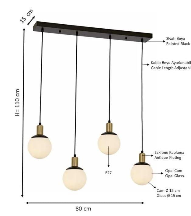 Modern Avize Siyah Boyalı Modern Avize Siyah Boyalı Modern Avize