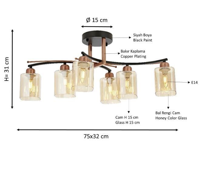 Plafonyer Avize Siyah Boyalı Plafonyer Avize Lambasan Siyah Boyalı Plafonyer Avize
