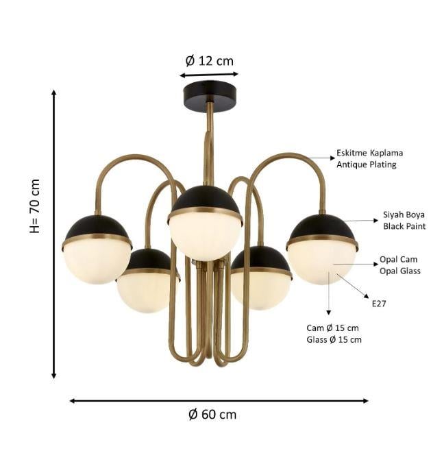 Retro Avize Siyah Boyalı ve Eskitme Kaplama Retro Avize Lambasan Siyah Boyalı ve Eskitme Kaplama Retro Avize