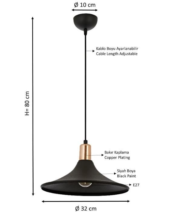 Sarkıt Avize Siyah Sarkıt Avize Lambasan Siyah Sarkıt Avize