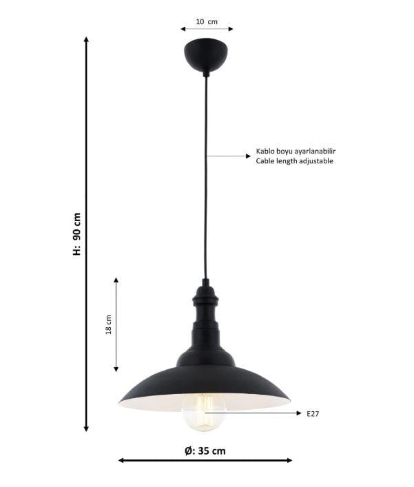 Sarkıt Avize Siyah Sarkıt Avize Lambasan Siyah Sarkıt Avize