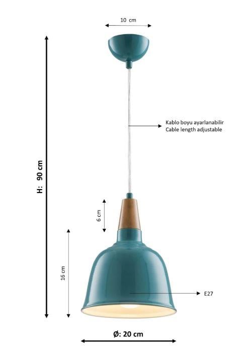 Sarkıt Avize Turkuaz Sarkıt Avize Lambasan Turkuaz Sarkıt Avize