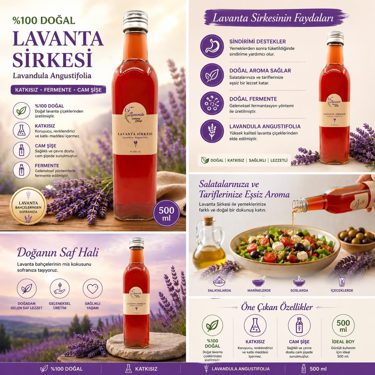 Doğal Lavanta Sirkesi 500 ml