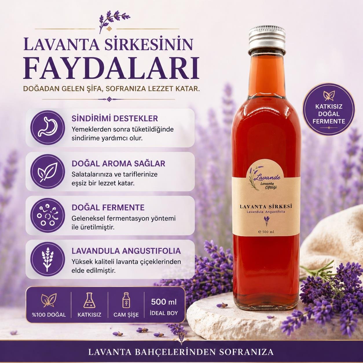 Doğal Lavanta Sirkesi 500 ml