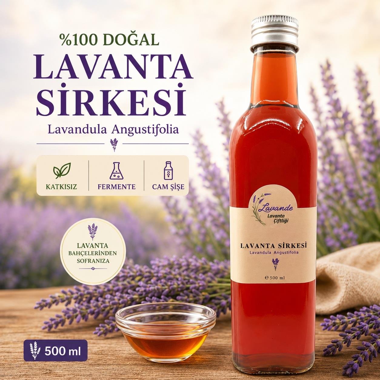 Doğal Lavanta Sirkesi 500 ml