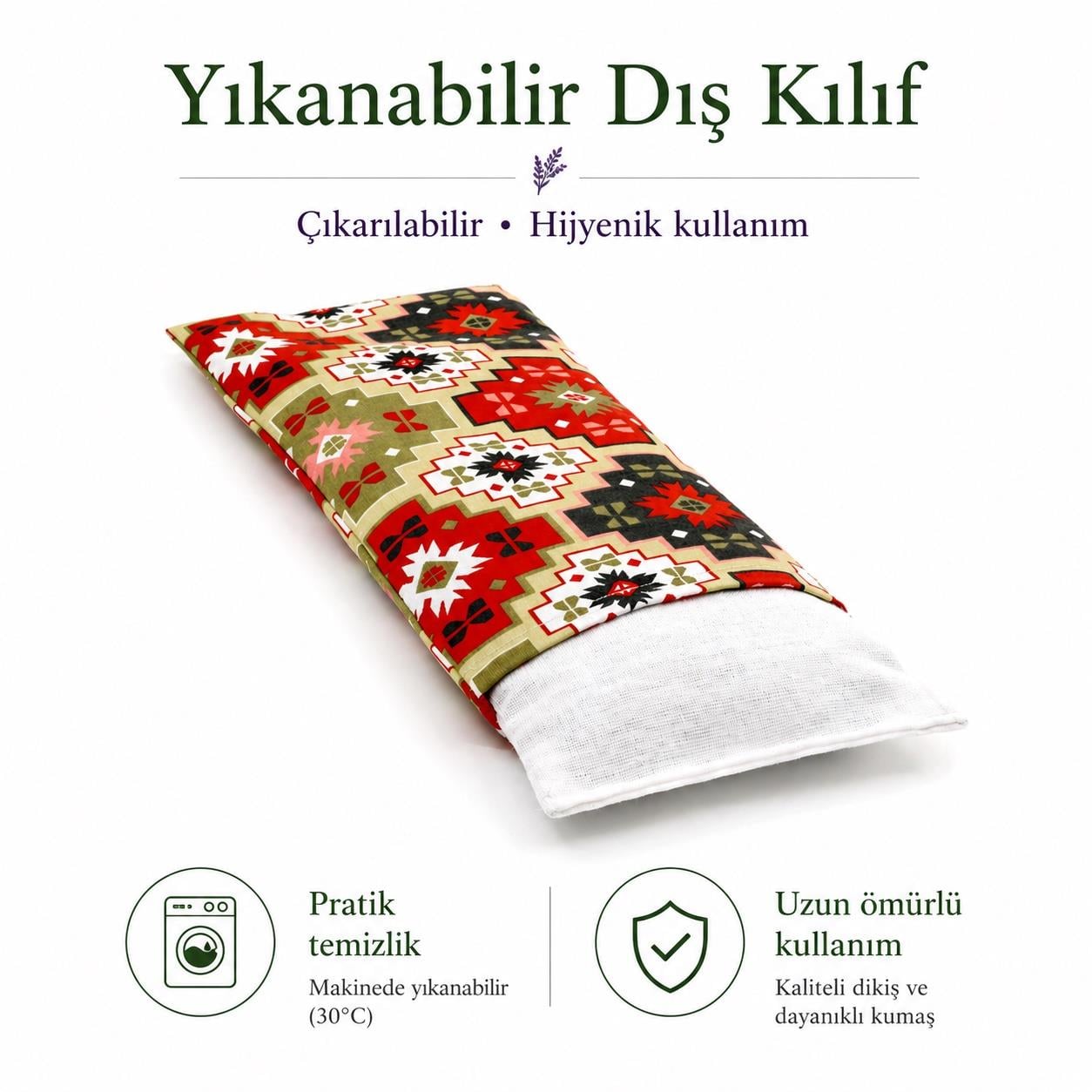 Lavanta Dolgulu Göz Yastığı - Etnik Desenli