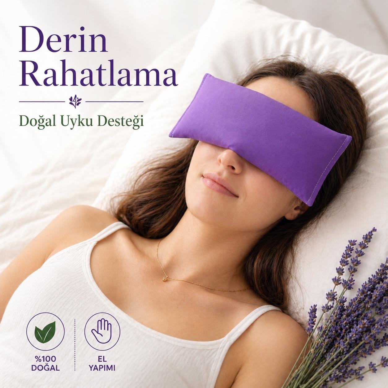 Lavanta Dolgulu Göz Yastığı-Mor