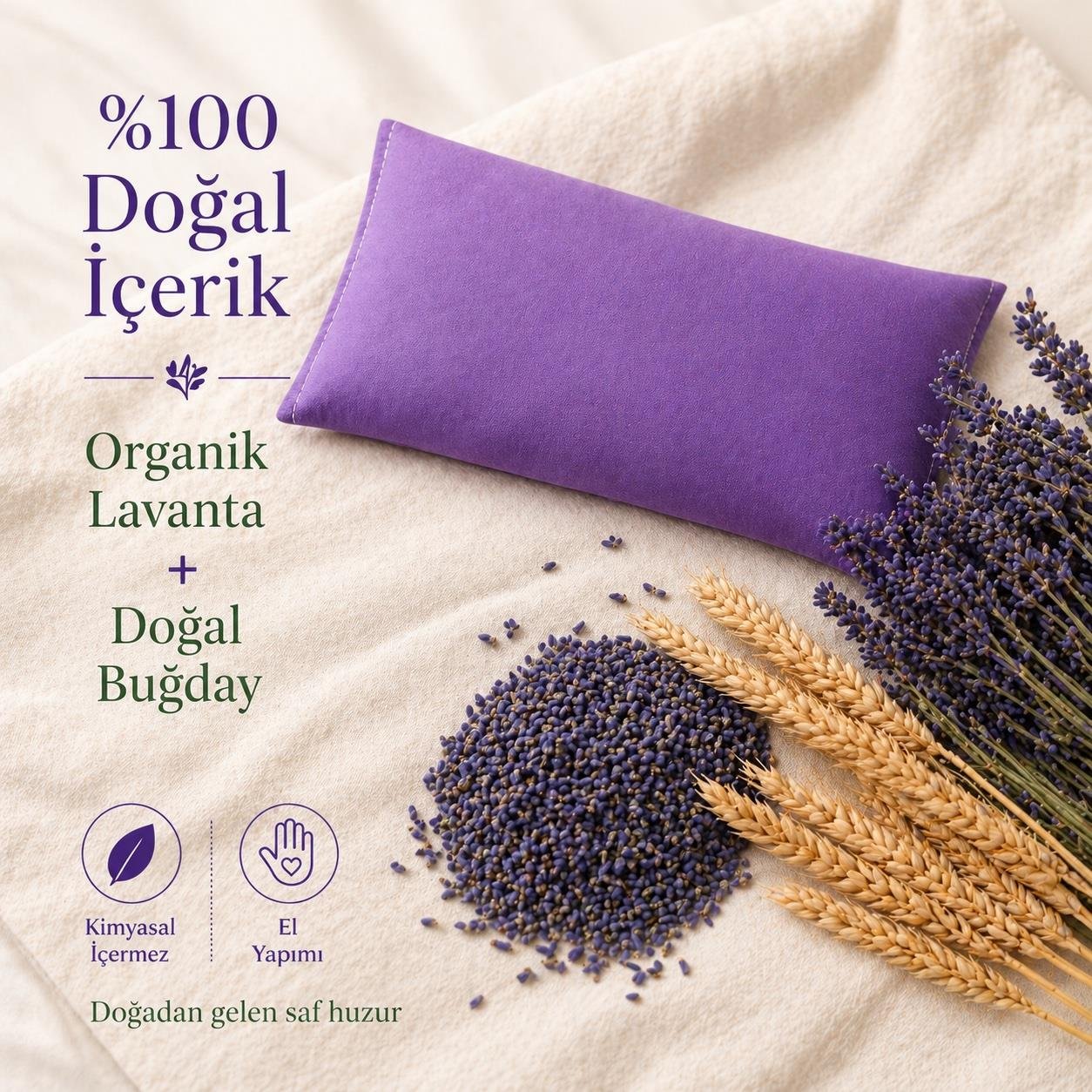 Lavanta Dolgulu Göz Yastığı-Mor