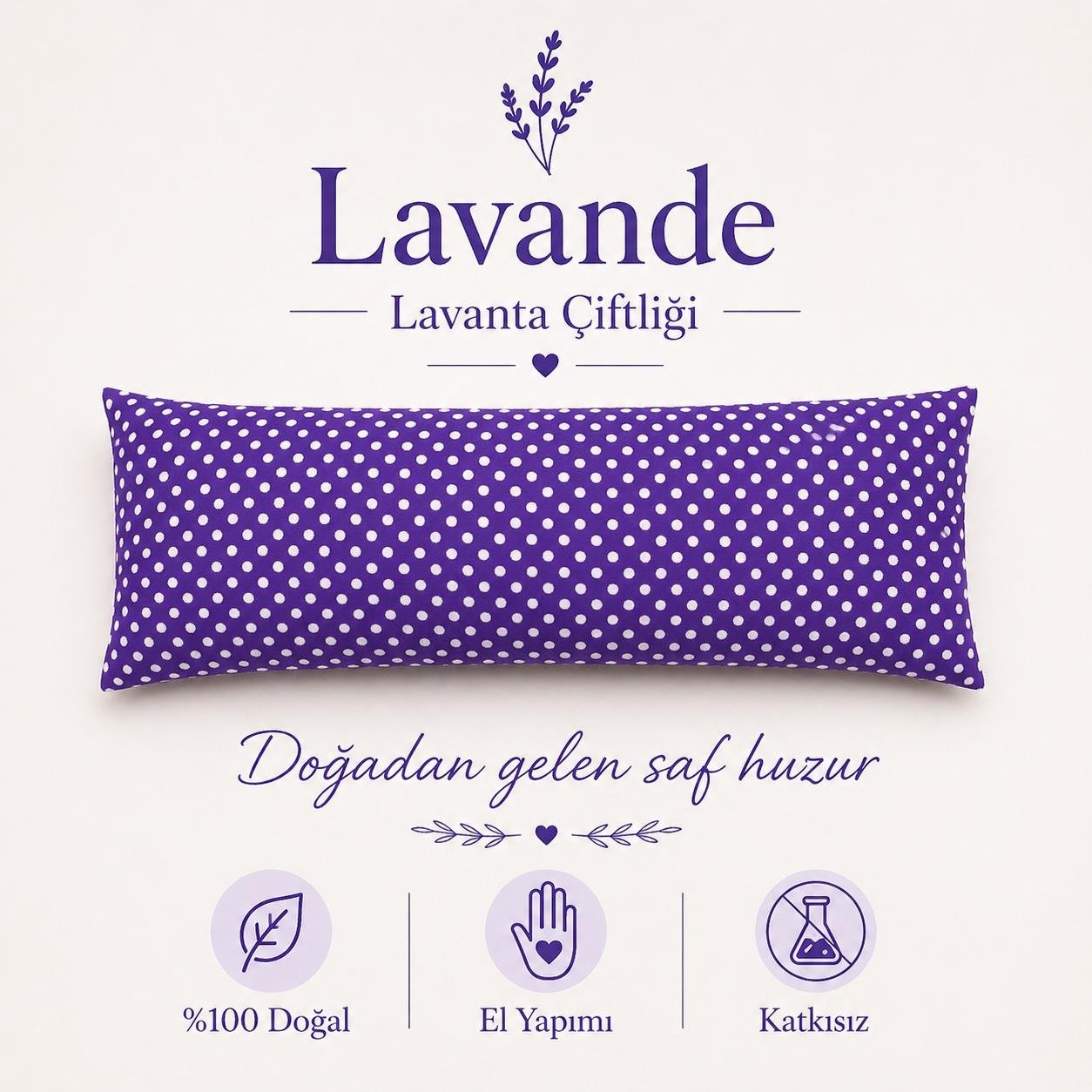 Lavanta Dolgulu Göz Yastığı - Puantiyeli