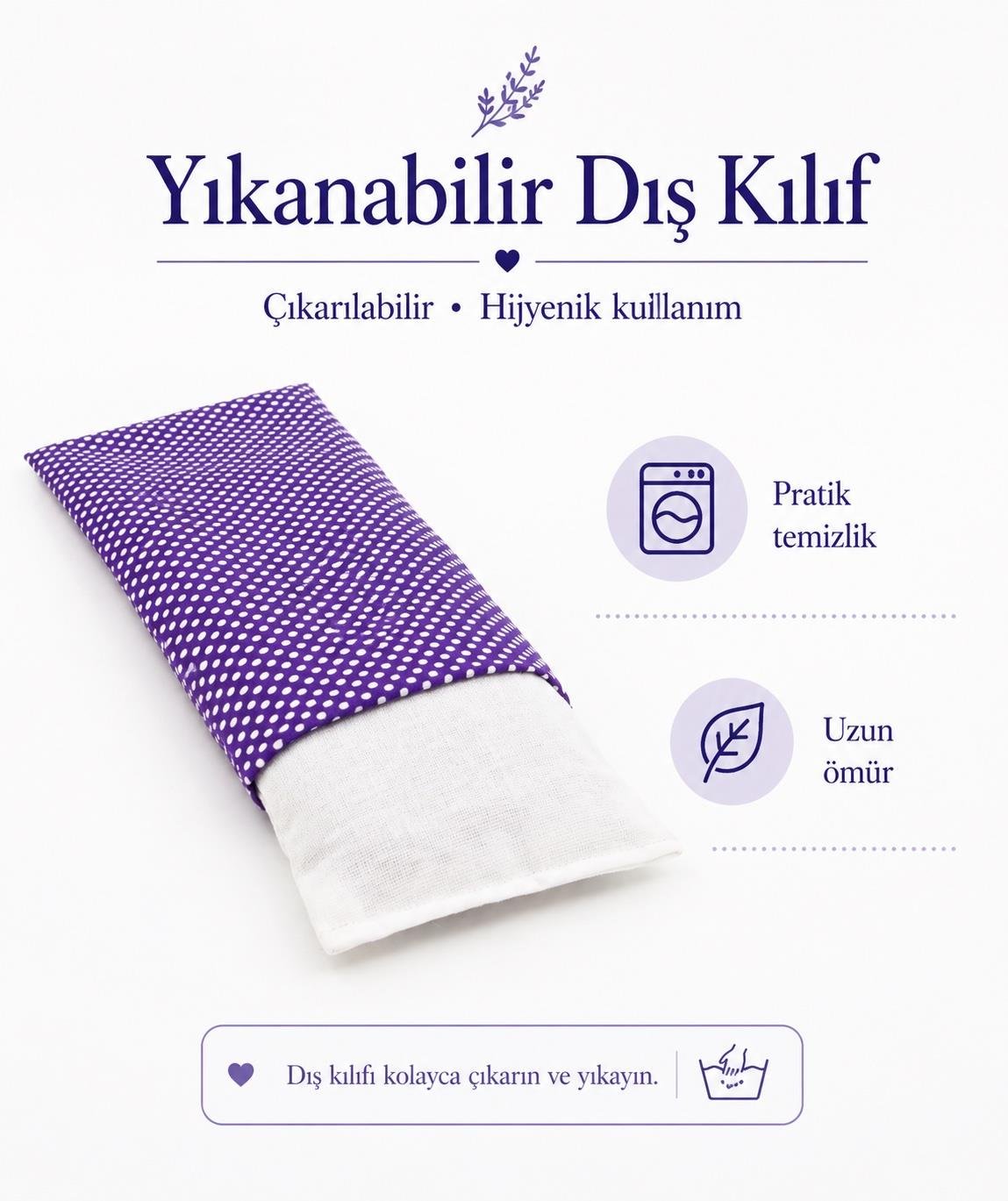 Lavanta Dolgulu Göz Yastığı - Puantiyeli