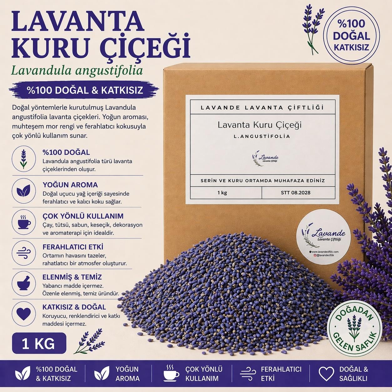 Lavanta Kuru Çiçeği  1 kg (2025 YENİ SEZON)