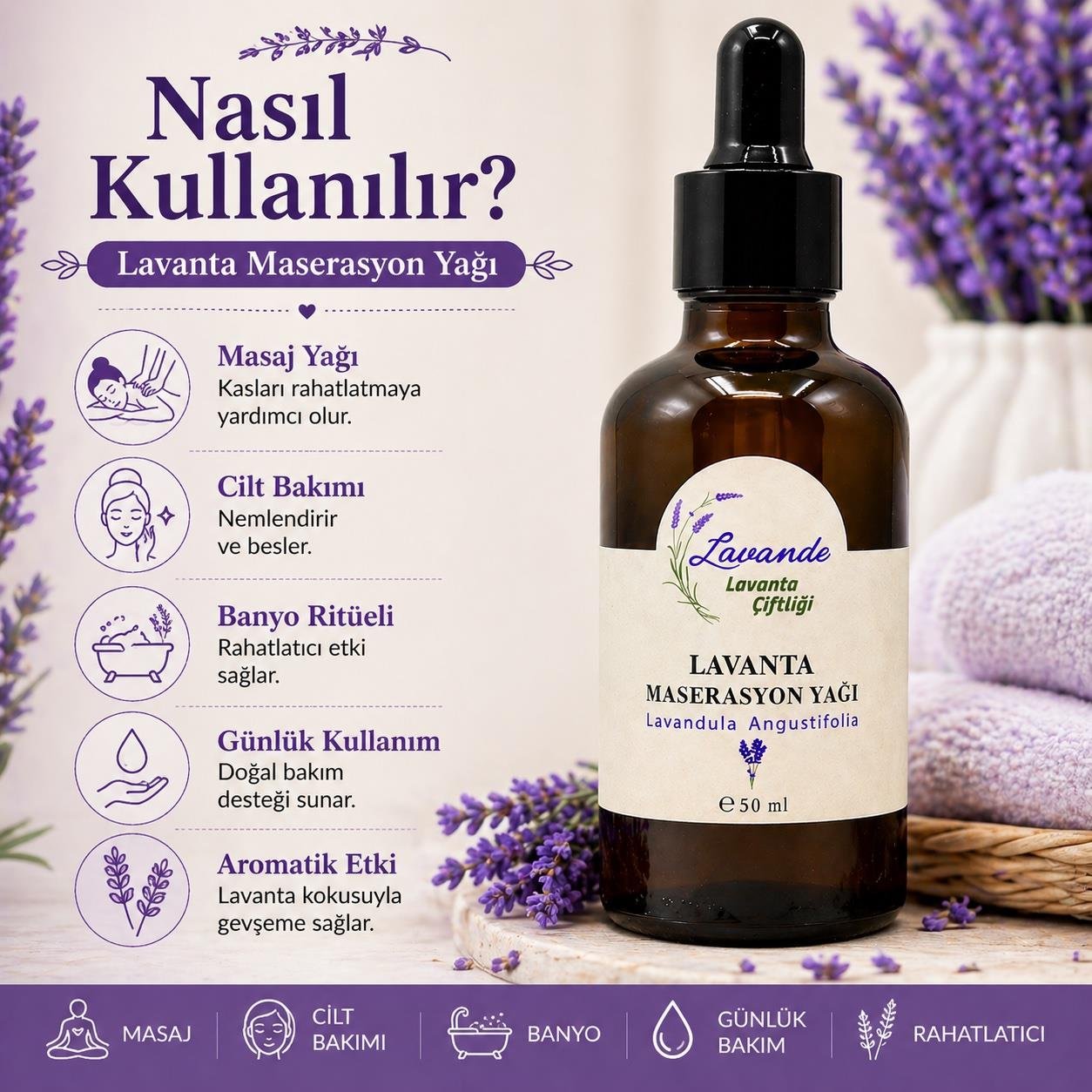 Lavanta Masaj Yağı-50ml
