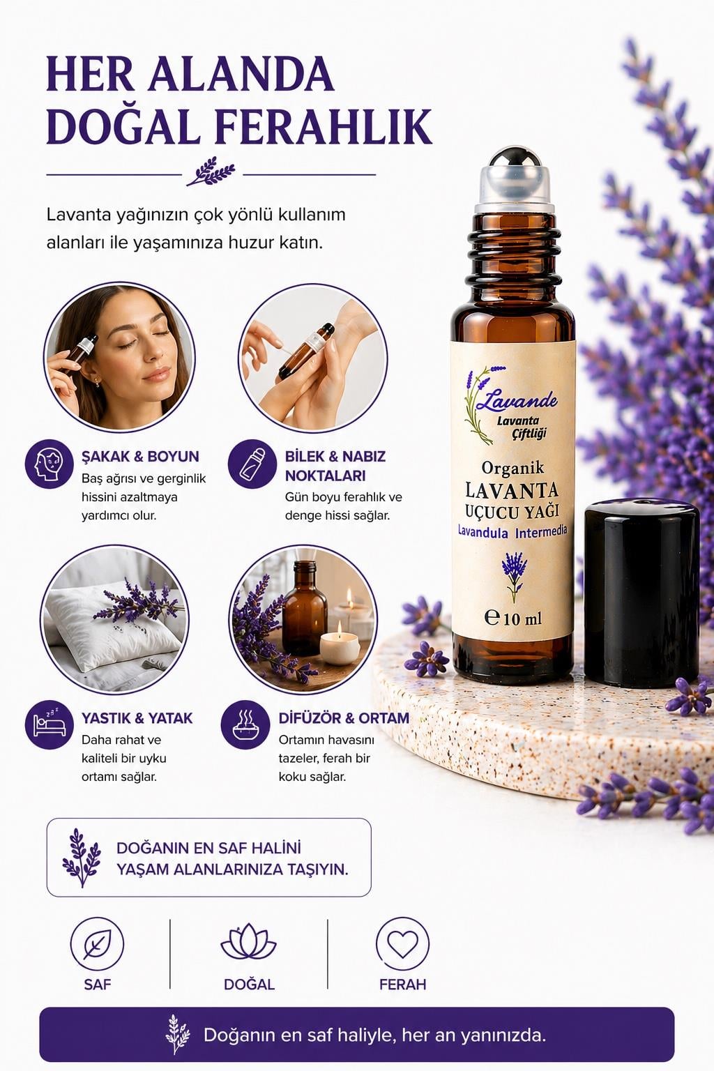 Lavanta Yağı (L. İntermedia) 10ml-Roll on