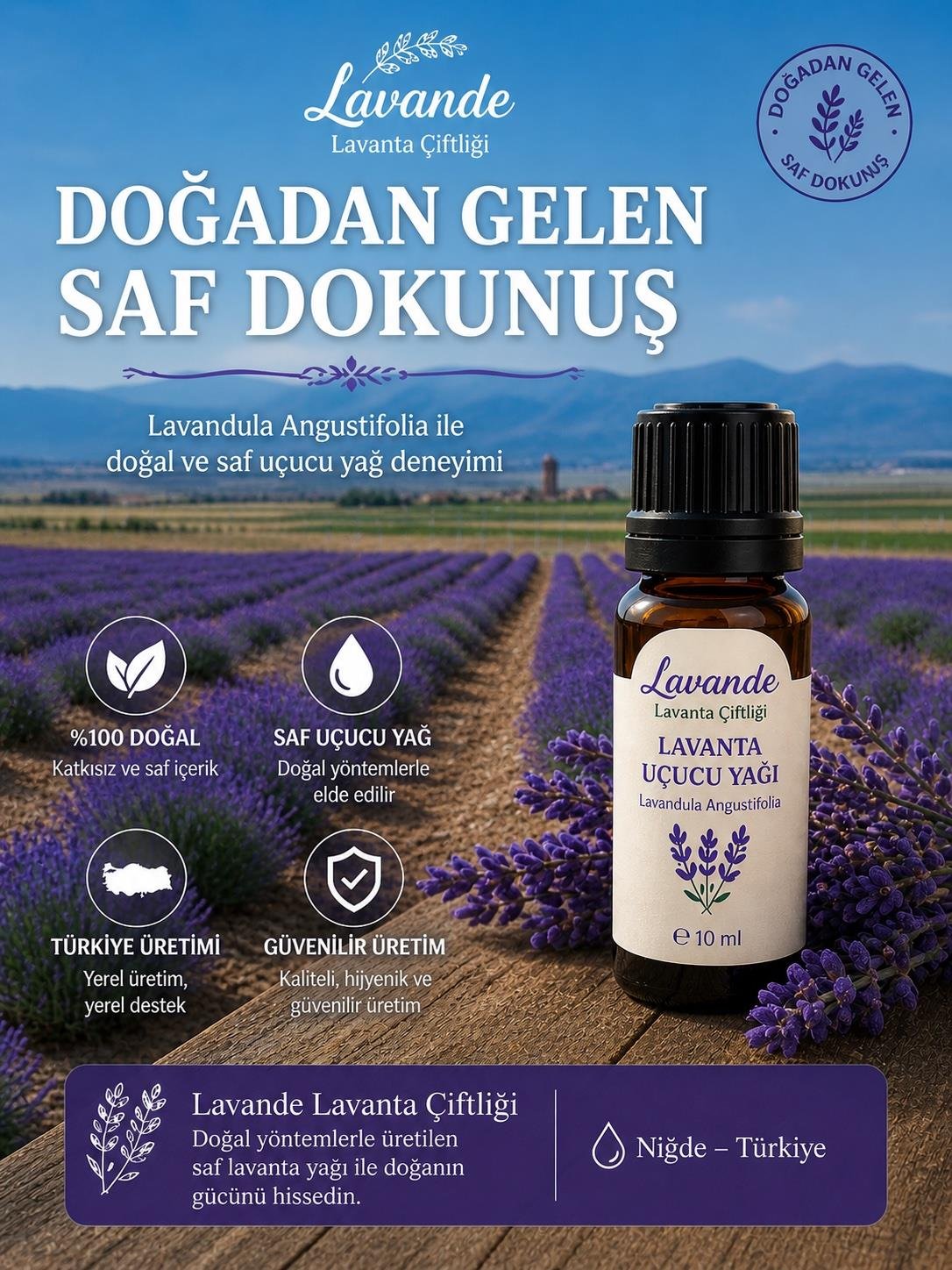 Lavanta Yağı (L. Angustifolia) 10ml-İçten Damlalıklı