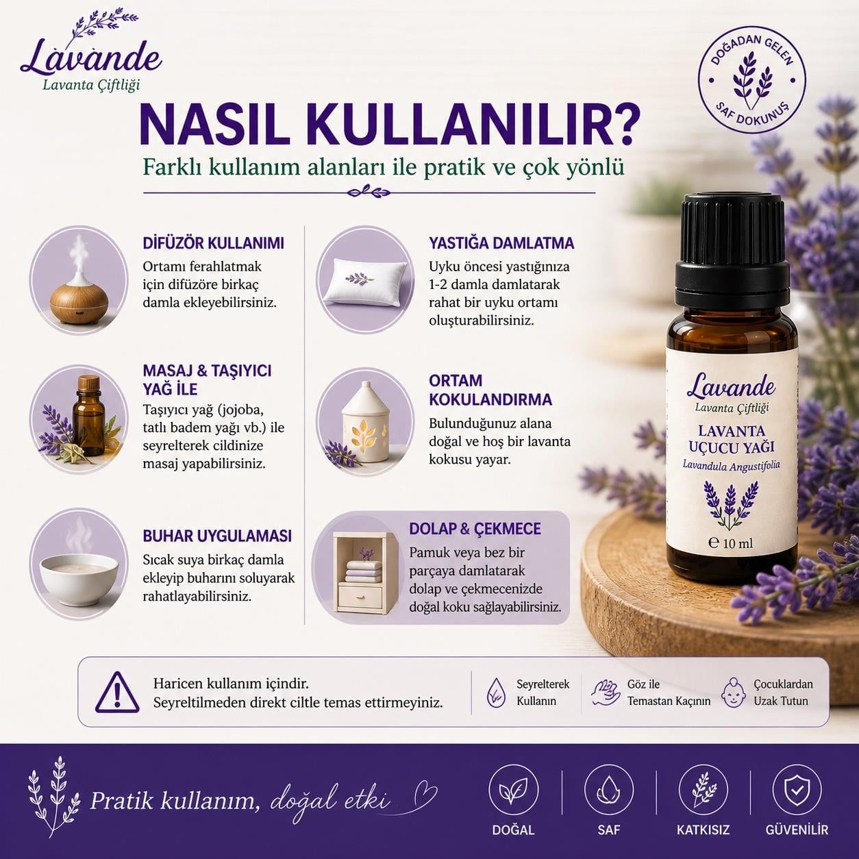 Lavanta Yağı (L. Angustifolia) 10ml-İçten Damlalıklı