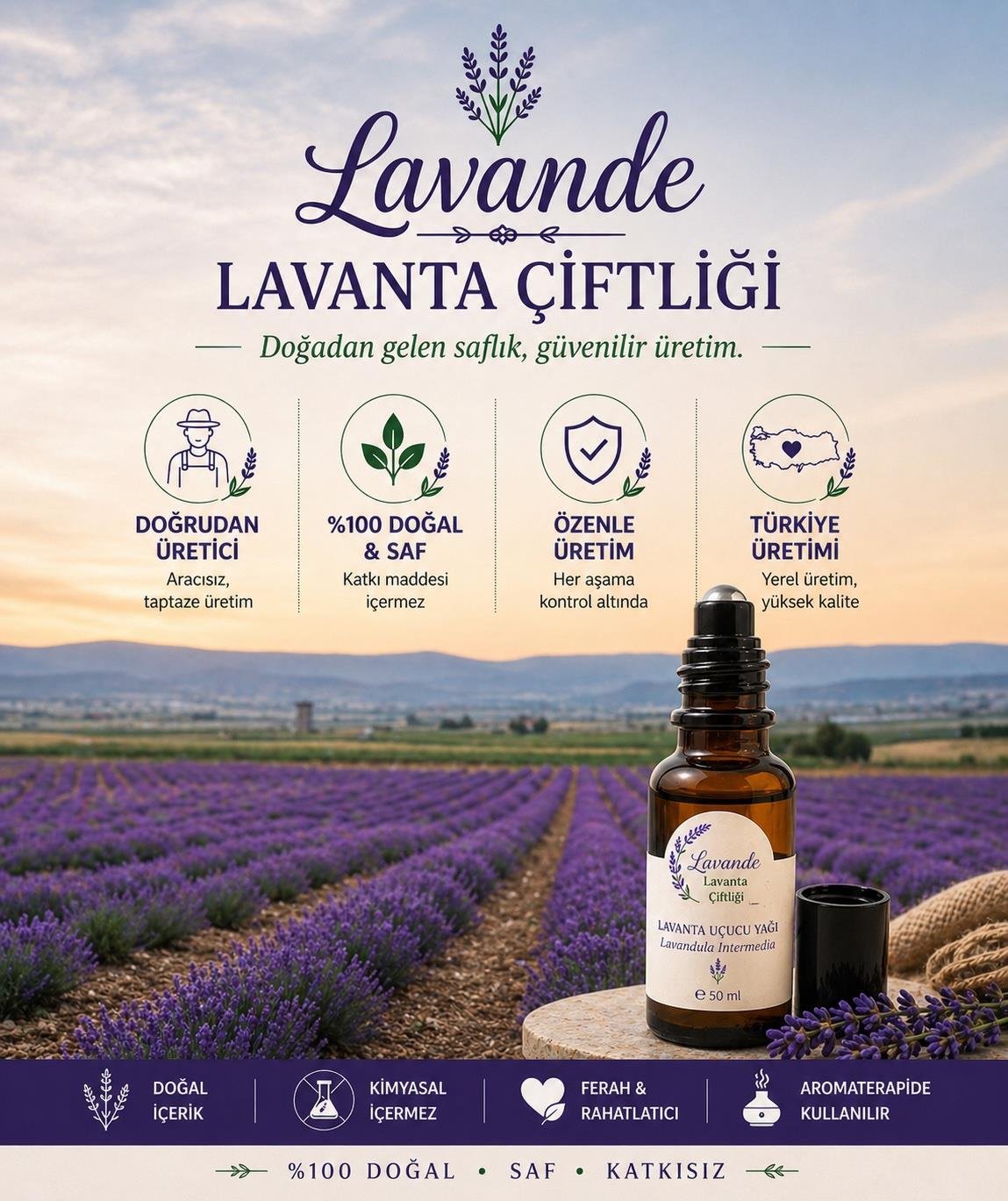 Lavanta Yağı (L.intermedia) 50 ml Roll on 