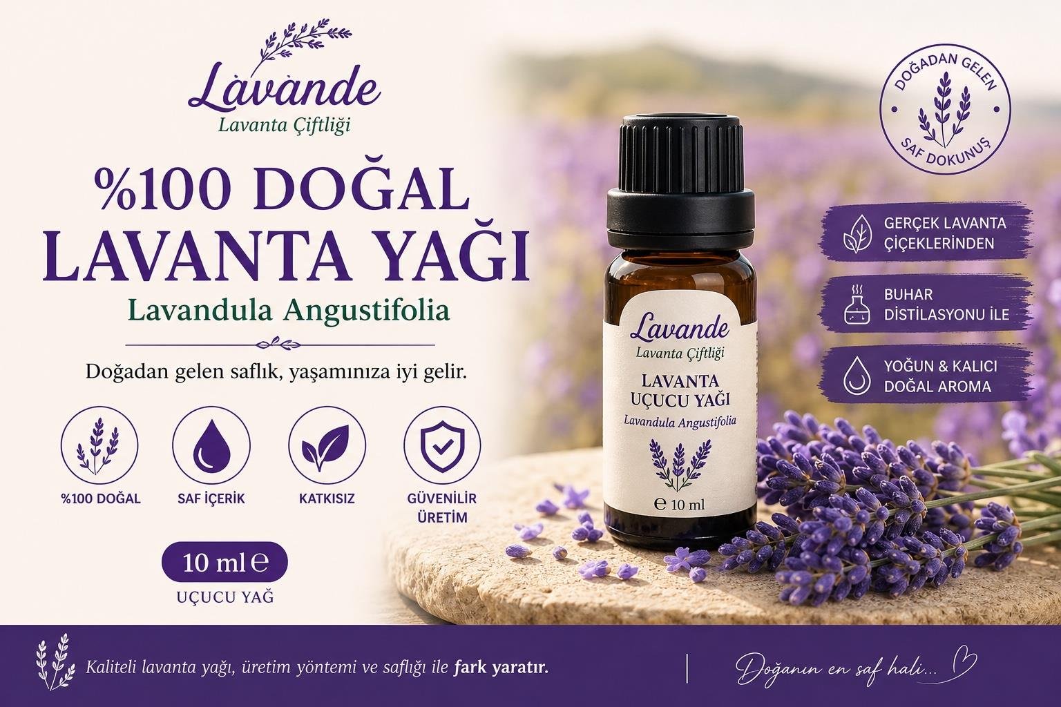 Lavanta Yağı (L. Angustifolia) 10ml-İçten Damlalıklı
