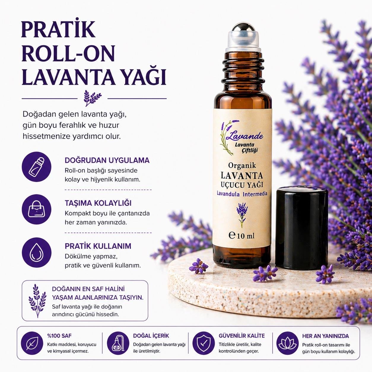 Lavanta Yağı (L. İntermedia) 10ml-Roll on