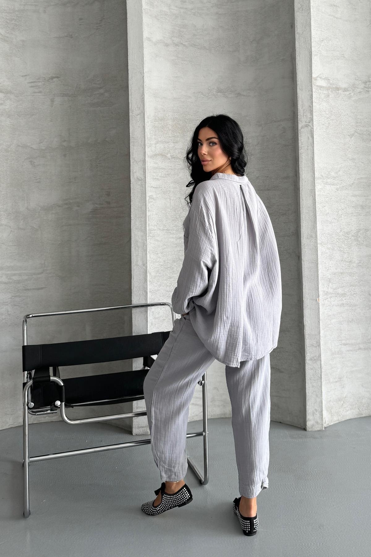 Coastal Muse Müslin Kumaş Oversize İkili TakımCoastal Muse Müslin Oversize Takım – Rahat ŞıklıkTAKIMİSTANGÜL BUTİK