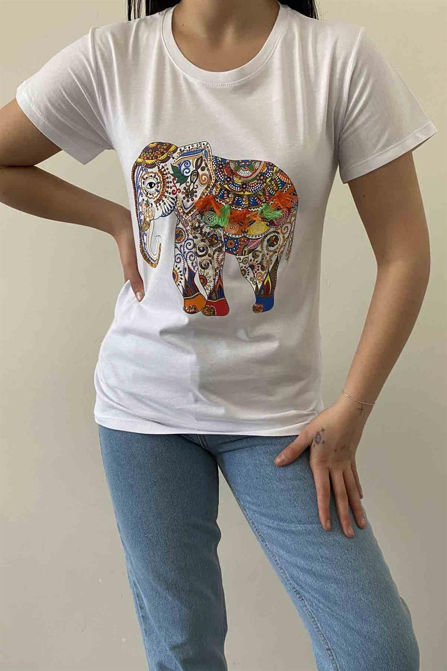 Elephant Bisiklet Yaka Tişört