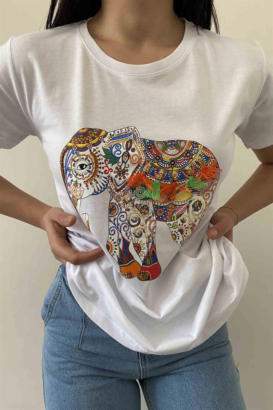 Elephant Bisiklet Yaka Tişört