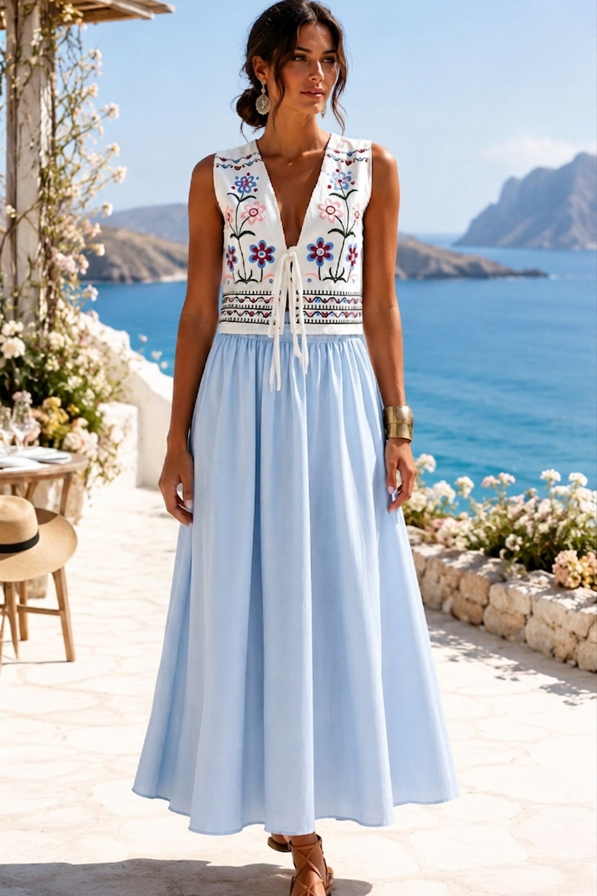 Kapadokya Premium Beli Lastikli Kloş Kesim Poplin Maxi Boy Kadın EtekEtek ve ŞortİSTANGÜL BUTİK