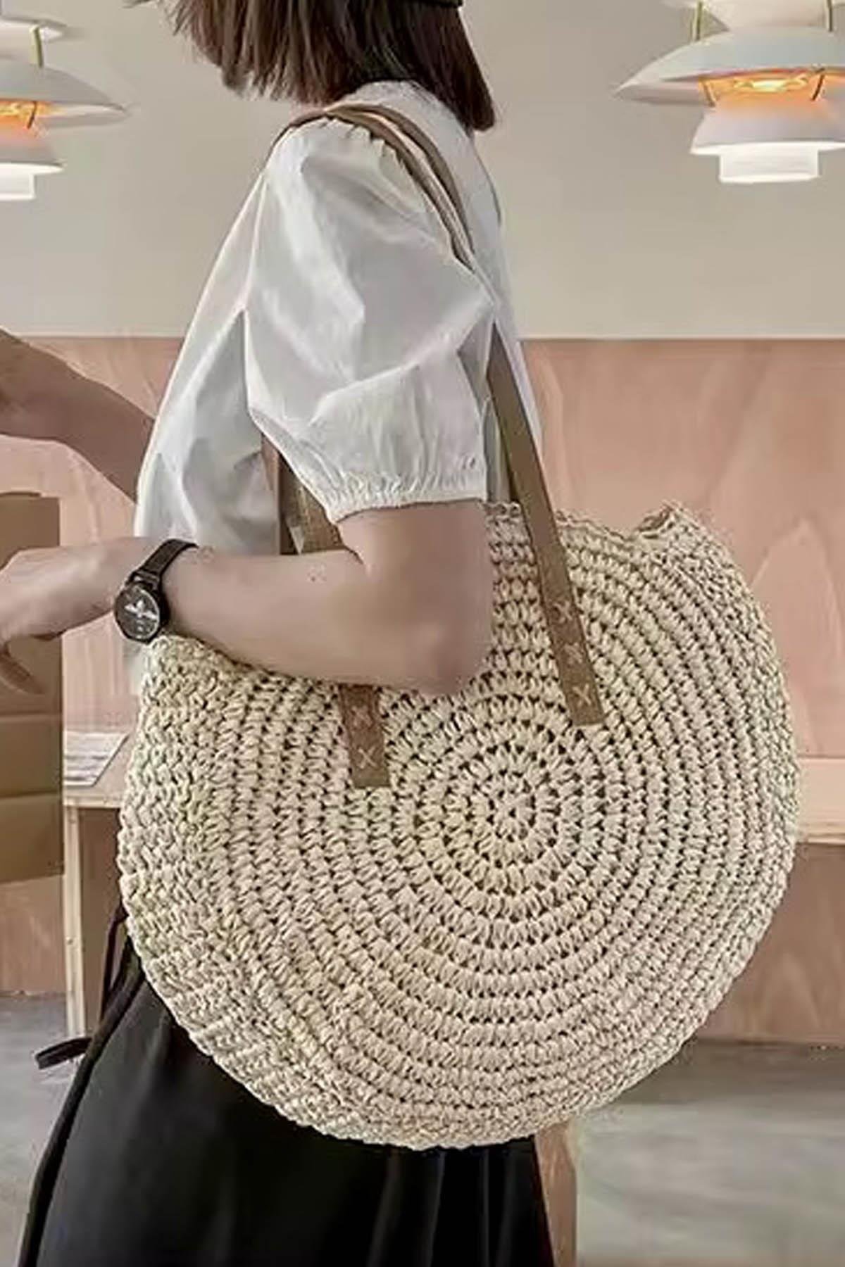 Handwoven Boho Tote Doğal Dokulu Hasır ÇantaHandwoven Boho Tote Hasır Çanta | Doğal Dokulu Yazlık Kadın ÇantaÇantaİSTANGÜL BUTİK