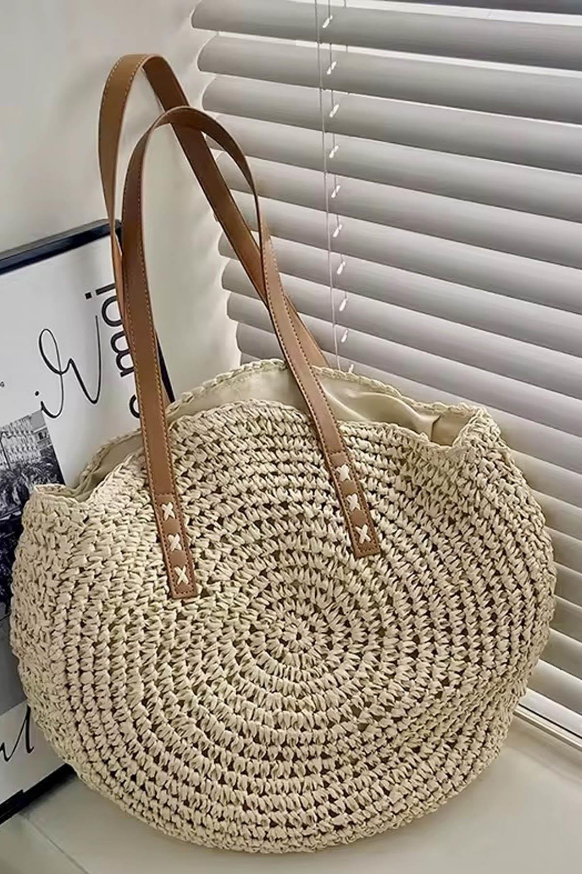 Handwoven Boho Tote Doğal Dokulu Hasır ÇantaHandwoven Boho Tote Hasır Çanta | Doğal Dokulu Yazlık Kadın ÇantaÇantaİSTANGÜL BUTİK