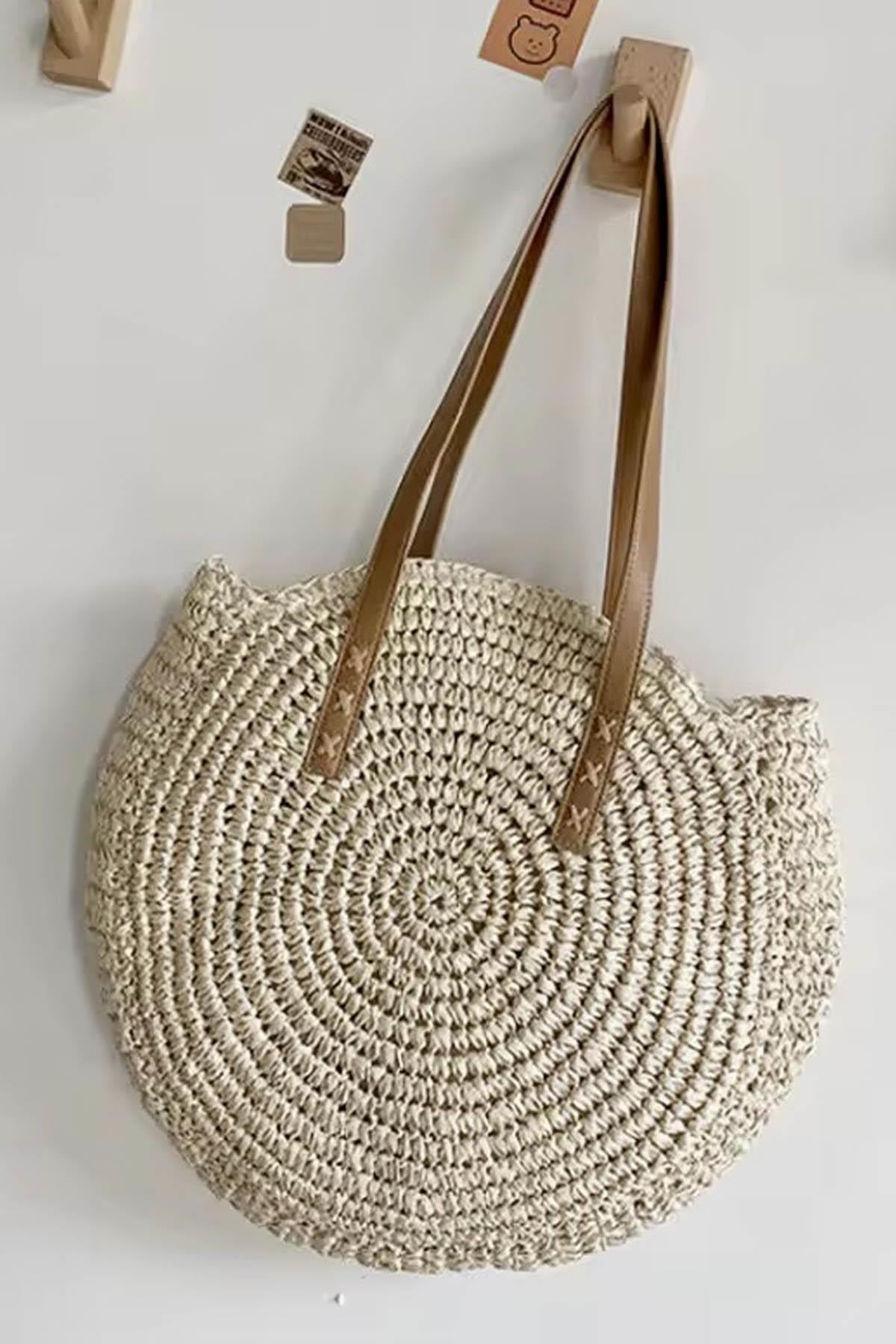 Handwoven Boho Tote Doğal Dokulu Hasır ÇantaHandwoven Boho Tote Hasır Çanta | Doğal Dokulu Yazlık Kadın ÇantaÇantaİSTANGÜL BUTİK