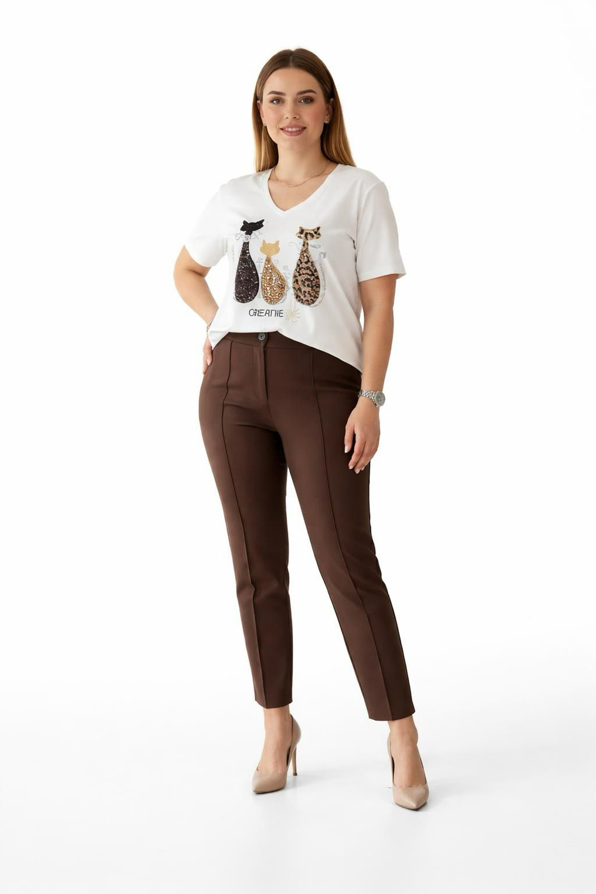 Elegance Brown Yüksek Bel Kumaş Pantolon KombinİNTAGRAM KOMBİNLERİİSTANGÜL BUTİK