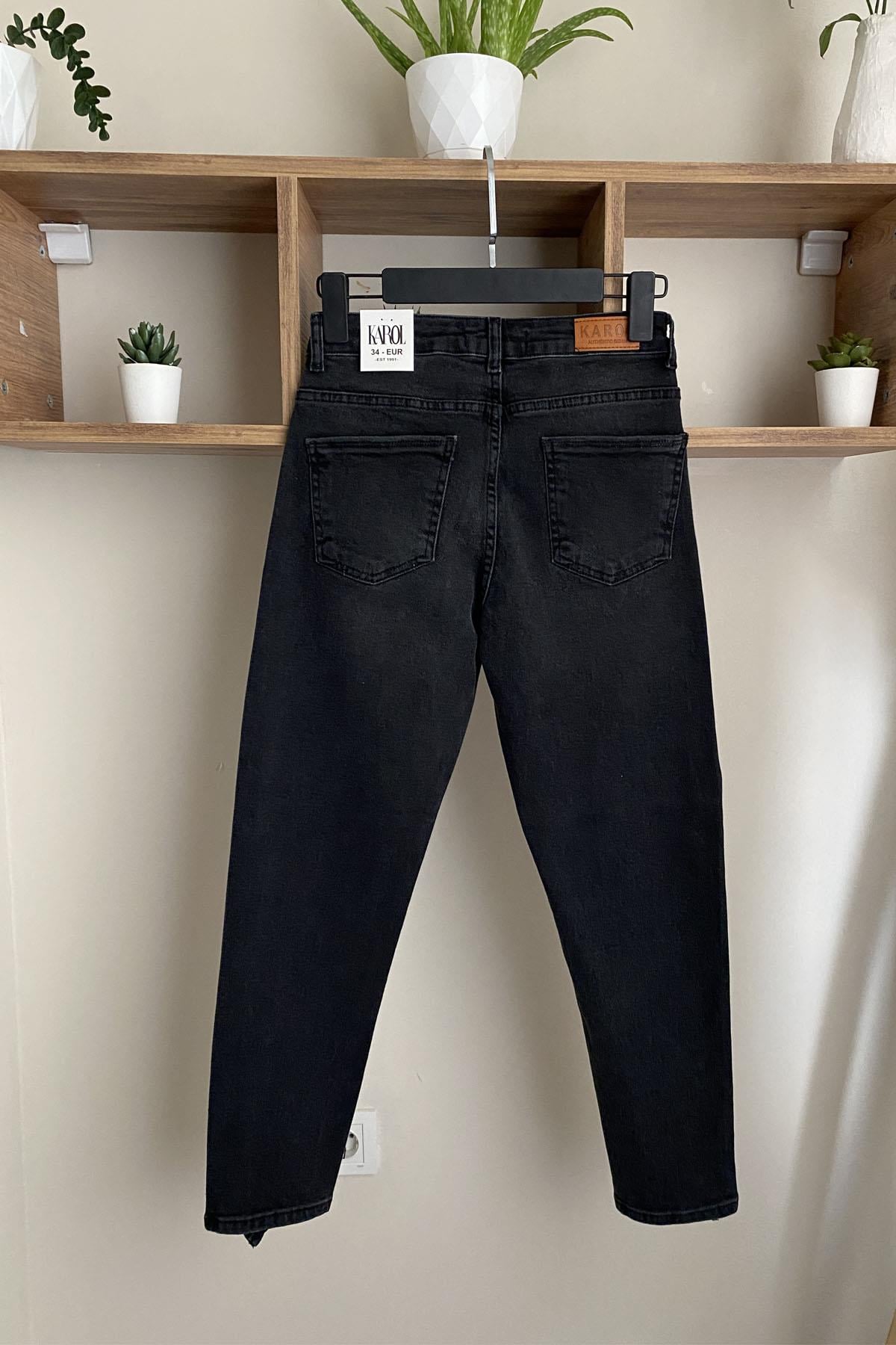 Karol Premium Kalite Paça Detay Mom Jean