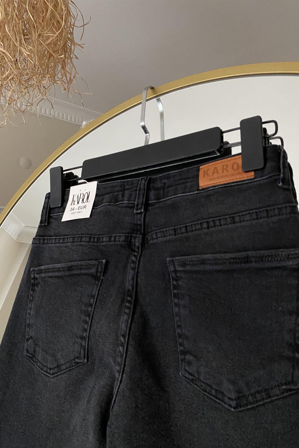 Karol Premium Kalite Paça Detay Mom Jean