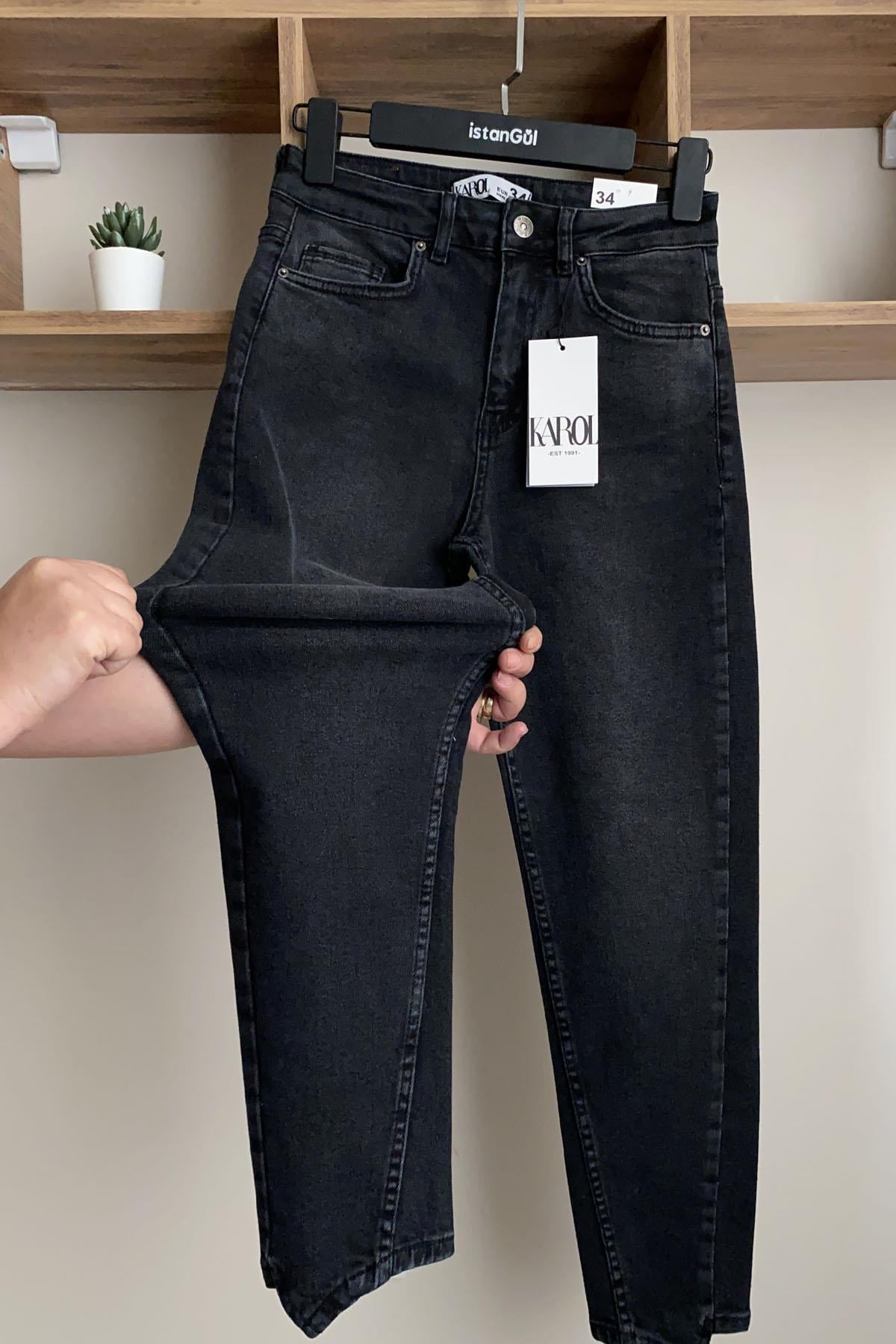 Karol Premium Kalite Paça Detay Mom Jean