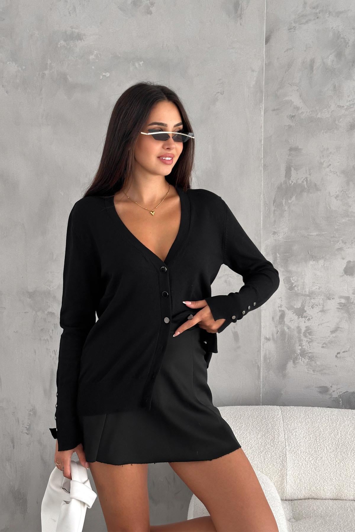 Kolları Yırtmaçlı Lenora Merserize Hırka