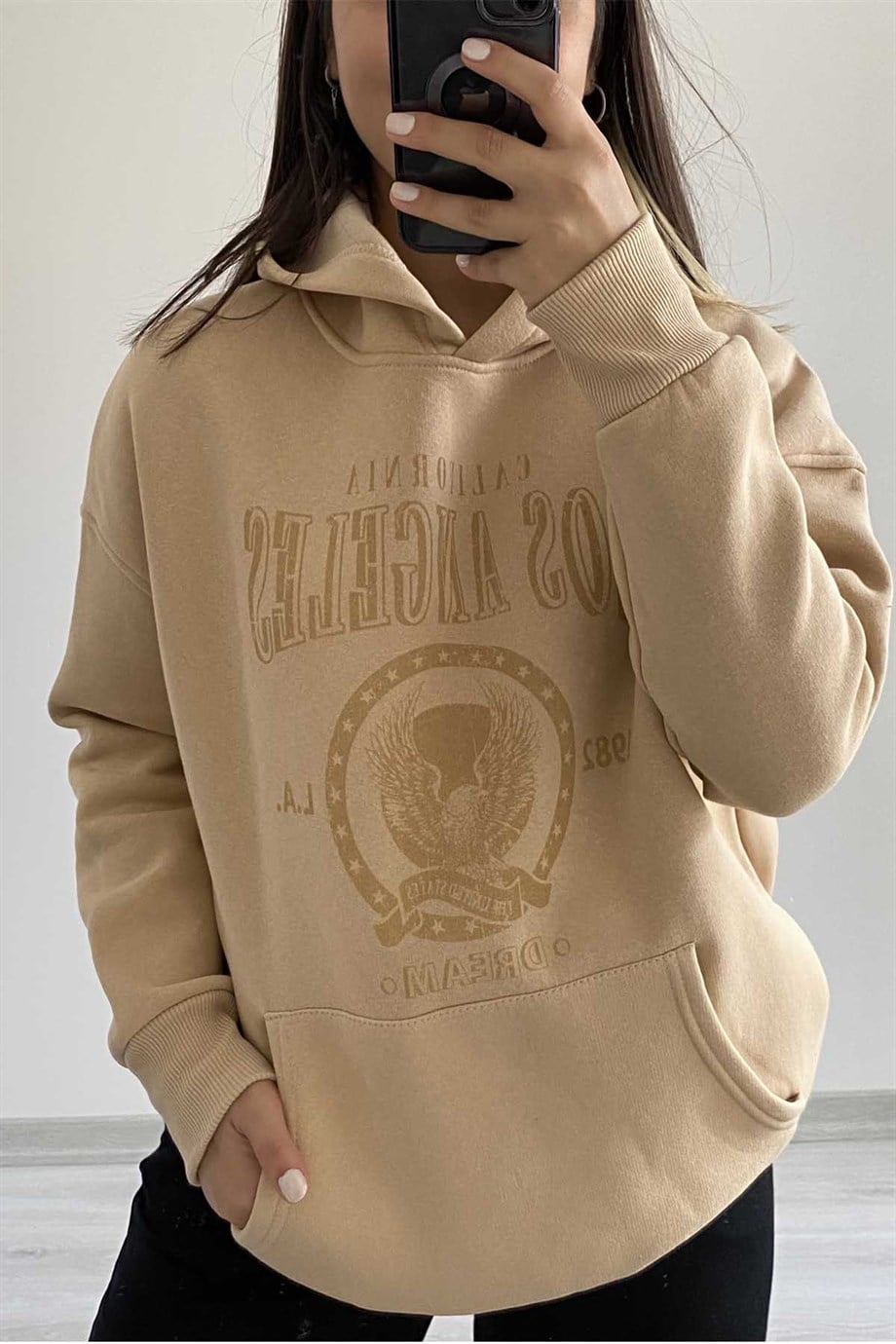 Los Angeles Baskılı Sweat