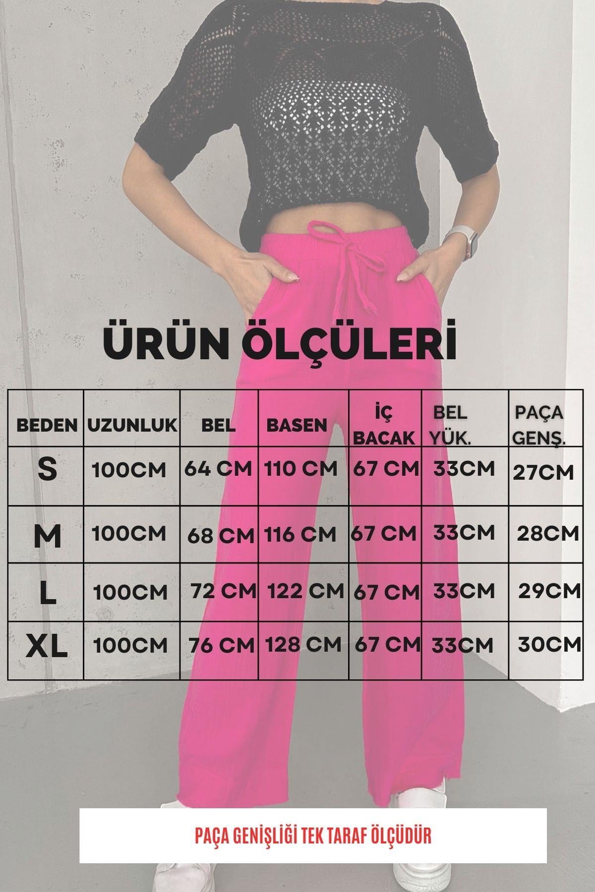 Paça Püskül Pamuklu Müslin Pantolon
