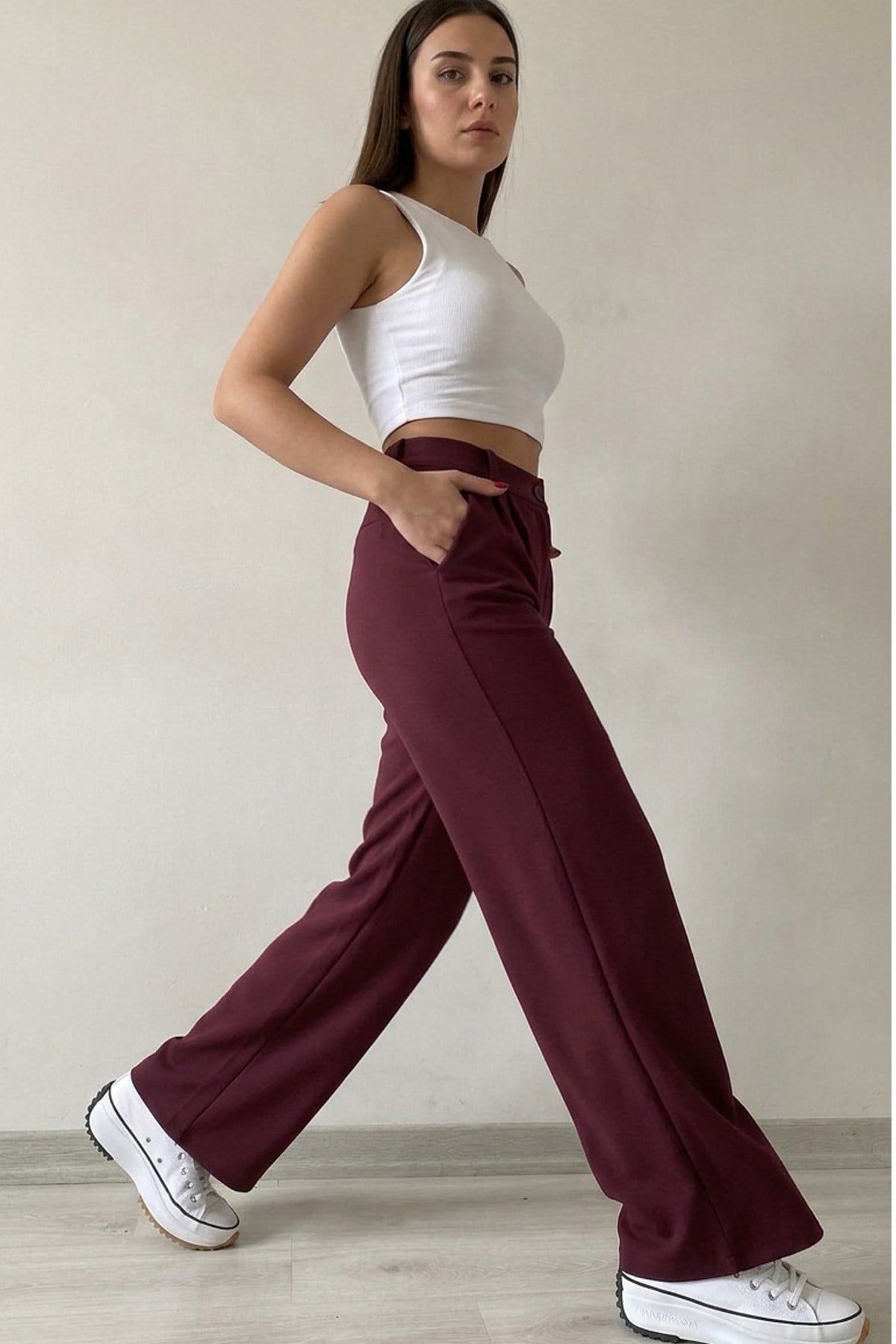Full Likralı Pileli Beli Lastikli PantolonPantolonİSTANGÜL BUTİK