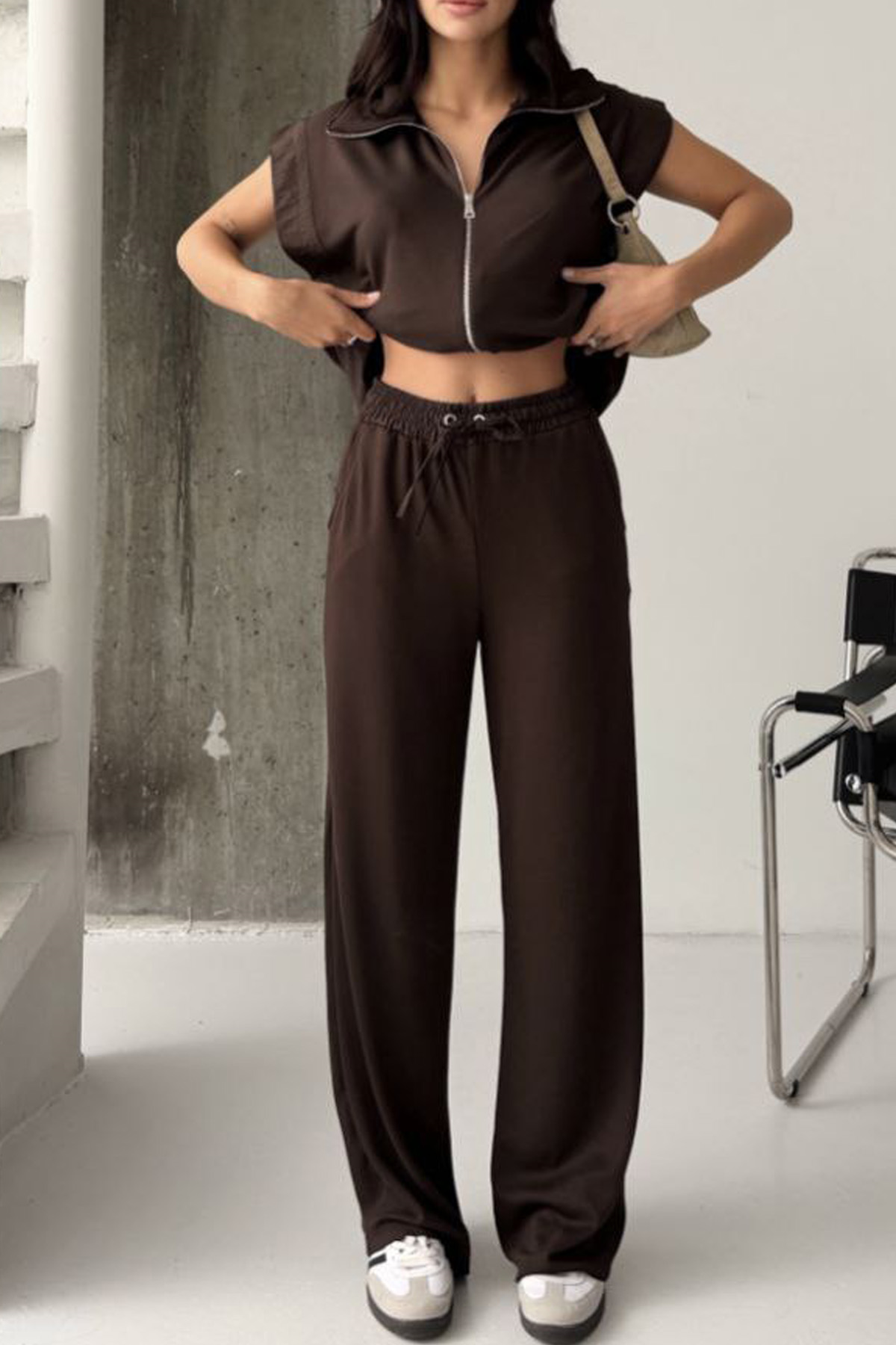 Prime Comfort Fermuarlı Kadın İkili TakımPrime Comfort Fermuarlı Kadın İkili Takım | Rahat Kesim Bol Paça Şık ModelTAKIMİSTANGÜL BUTİK