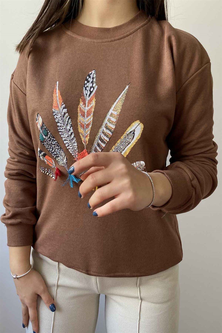 Tüy Desen Tasarım Sweat