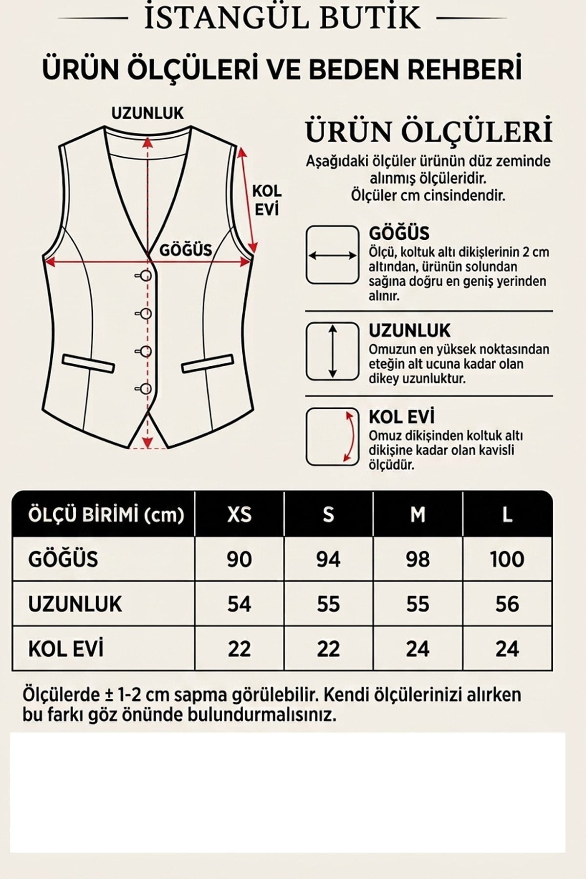 Kadın Astarlı V Yaka Düğmeli Terzi Kesim YelekYENİLERİSTANGÜL BUTİK