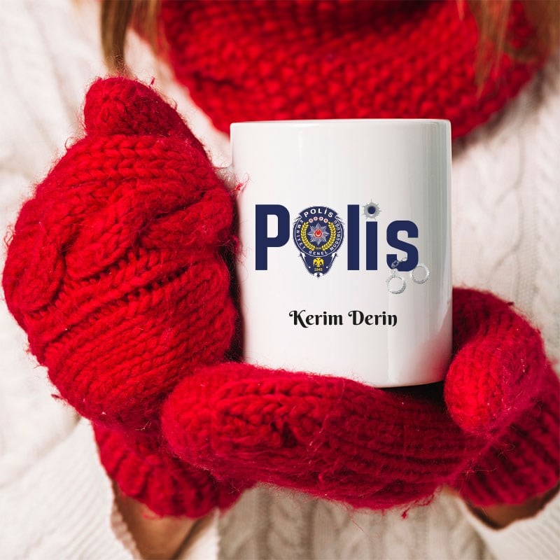 Polis İçin İsme Özel Tasarım Kupa BardakHB10120