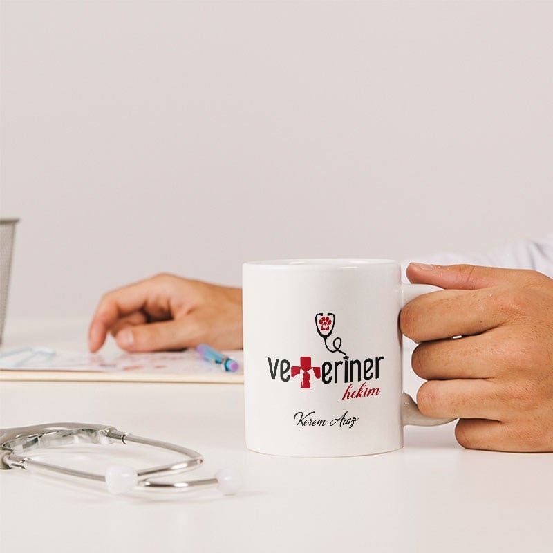 Veteriner İçin İsme Özel Tasarım Kupa BardakHB1126