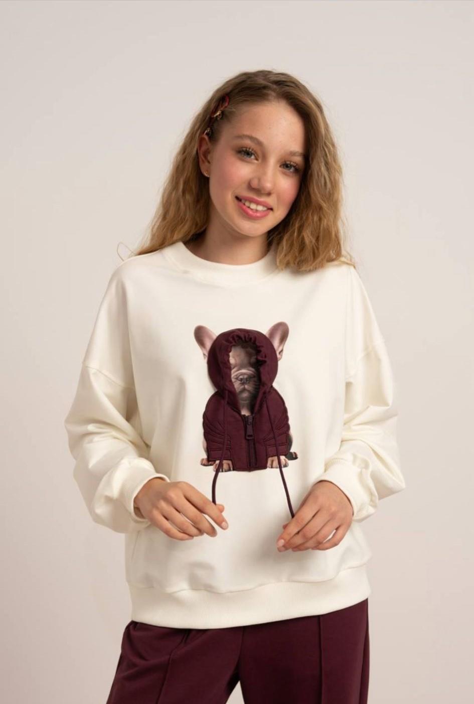 Loco Köpek Baskılı Sweat 7854 Modelleri