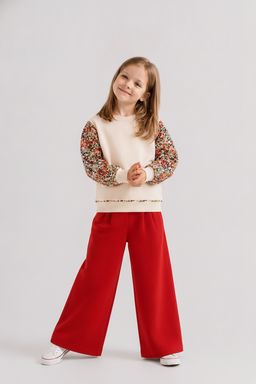 NK Awesome Çicekli Kız Sweat 32511 Modelleri