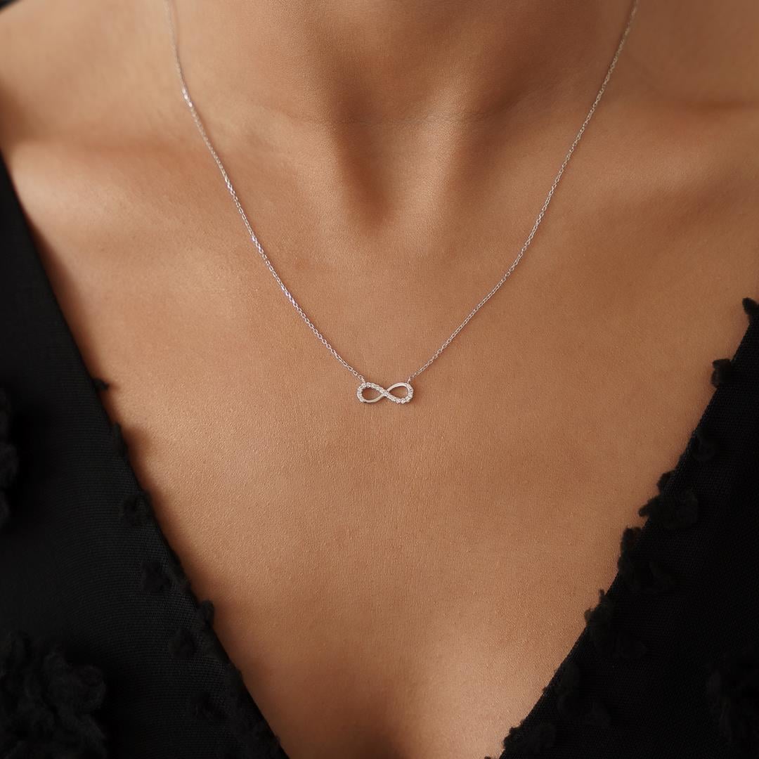 0.08 Ct Pırlanta Sonsuzluk Kolye