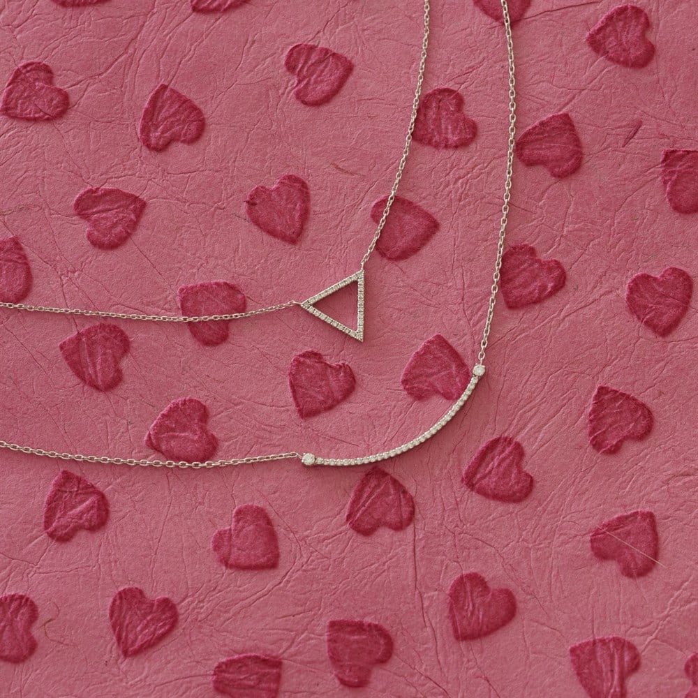 0.18 Ct Çubuk Pırlanta Kolye