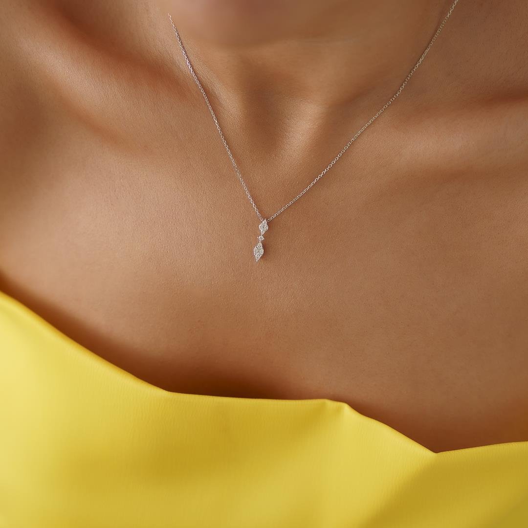 0.22 Ct Markiz Design Pırlanta Kolye