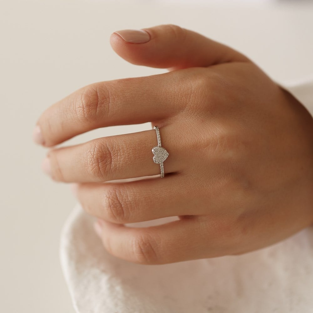 0.22 Ct Pırlanta Kalp Yüzük